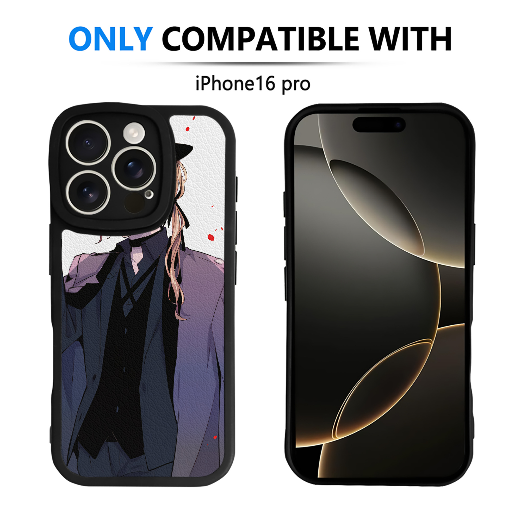 （画像用） 文豪ストレイドッグス Bungo Stray Dogs 【iPhone 16シリーズ対応】シリコンスマホケース（レザー調） 材質：シリコン